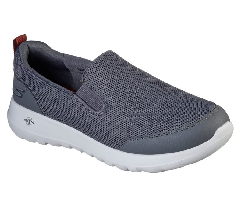 Skechers Gowalk Max - Clinched - Mens Slip On Shoes Grey/Burgundy [AU-OI5930]